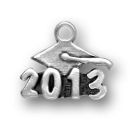 Cap and 2013 Graduation Charm Sterling Silver