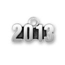 Horizontal 2013 Graduation Charm Sterling Silver