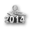 Cap and 2014 Graduation Charm Sterling Silver