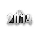 Horizontal 2014 Graduation Charm Sterling Silver