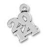 Graduation Year 2014 Stacked Sterling Silver Charm Pendant