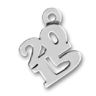 Graduation Year 2015 Stacked Sterling Silver Charm Pendant