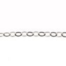 Oval Charm Link Antique Silver Tone Necklace Small 24 Inch Chain
