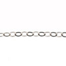 Oval Charm Link Antique Silver Tone Necklace Small 30 Inch Chain