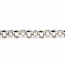 Rolo Chain Charm Link Antique Silver Tone Large Necklace 26 Inch Chain