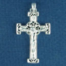 Crucifix Sterling Silver Christian Cross Pendant with Filigree