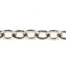 Oval Charm Link Antique Silver Tone Necklace Medium 16 Inch Chain