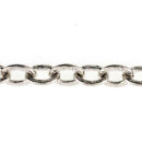 Oval Charm Link Antique Silver Tone Necklace Medium 18 Inch Chain