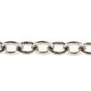 Oval Charm Link Antique Silver Tone Medium Chain by the Foot