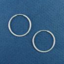 Hoop 22-mm Thin Sterling Silver Earring Pair