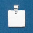 Square Small Engraved Sterling Silver Pendant Personalized Jewelry