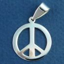 Peace Sign Symbol Design Medium Sterling Silver Pendant
