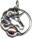 Unicorn with Crystal Charm Sterling Silver Pendant