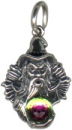 Wizard Holding Crystal Ball Sterling Silver Charm Pendant