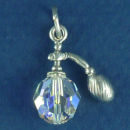 Ladies Crystal Perfume Charm Sterling Silver Pendant