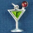 Apple Tini Martini Sterling Silver Charm Pendant, Wine Charms