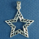 Star Pendant in Sterling Silver Filigree Design