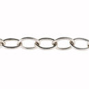 Plain Oval Charm Link Antique Silver Tone Large Chain by the Foot
