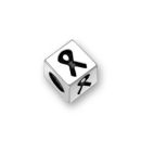 Sterling Silver Alphabet Beads Awareness Ribbon 5.5mm Letter Beads