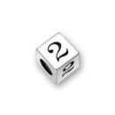 Sterling Silver Alphabet Beads Number 2 5.5mm Letter Beads