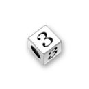 Sterling Silver Alphabet Beads Number 3 5.5mm Letter Beads