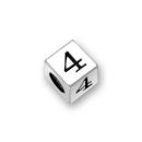 Sterling Silver Alphabet Beads Number 4 5.5mm Letter Beads
