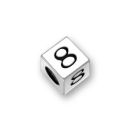 Sterling Silver Alphabet Beads Number 8 5.5mm Letter Beads