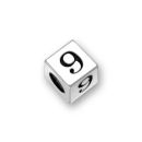 Sterling Silver Alphabet Beads Number 9 5.5mm Letter Beads