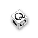 Sterling Silver Alphabet Beads Q 7mm Letter Beads