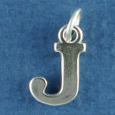 Large Alphabet Letter Initial J Sterling Silver Charm Pendant