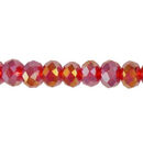 Chinese Crystal Rondelle Beads Wholesale 72 Bead Strand Light Siam Crystal AB 8mm Crystal Beads