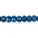 Chinese Crystal Rondelle Beads Wholesale 72 Bead Strand Metallic Blue Crystal 8mm Crystal Beads