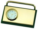 Card Holder with Clock in Green
