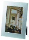 Silver Brushed Metal Personalized Engravable 5x7 Picture Frame Wholesale