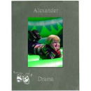 Picture Frame  fits 4" x 6" Silver Tone with Drama Design