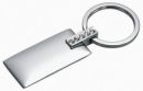 Rectangle Silver Tone Key Chain with Crystal Accent