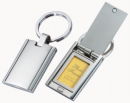 Rectangle Key Chain with Photo Frame Silver Tone 