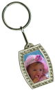 Rectangle Key Chain With Crystals