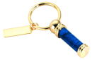 Marble Key Chain with Engraving Plate Blue