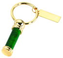 Marble Key Chain with Engraving Plate Green