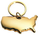 USA Key Chain Gold Tone