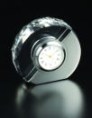 Crystal and Silver Tone Metal Executive Desk Clock