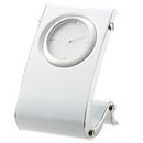 Contemporary Engravable Desk Clock Styled in White