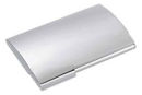 Polished Finish Card Case in Silver Tone with Engravable Domed Cove 