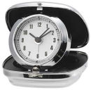 Metal Travel Alarm Clock Engravable in Silver Tone