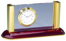 Card Holder and Clock with Wooden Base in Rosewood