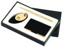 Card Case, Memo Holder and Pen Gift Set in Black