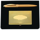 Card Case and Pen Gift Set in Gold