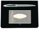 Card Case and Pen Gift Set in Silver