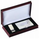 Card Case and Money Clip Gift Set in Silver